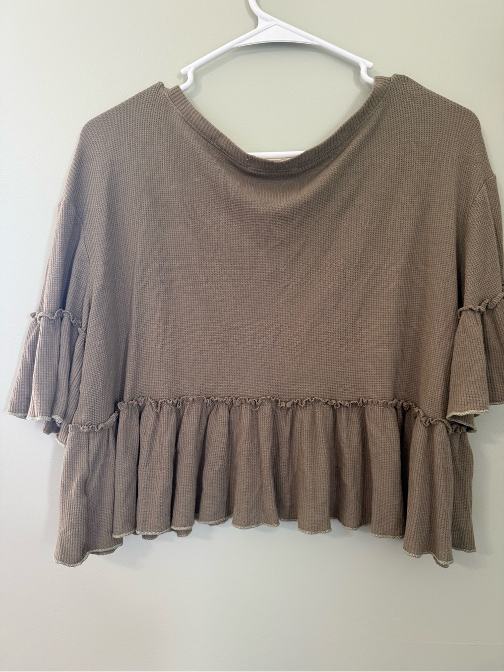 Altar’d State Ruffle Hem Short Sleeve Top